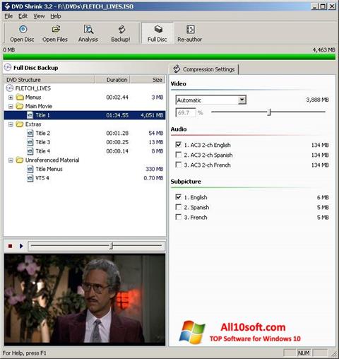 Στιγμιότυπο οθόνης DVD Shrink Windows 10