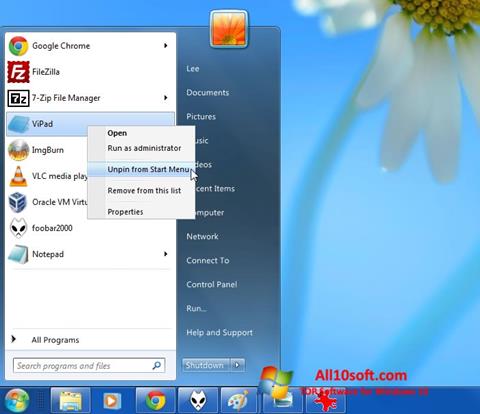 Στιγμιότυπο οθόνης ViStart Windows 10