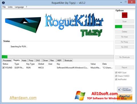 Στιγμιότυπο οθόνης RogueKiller Windows 10