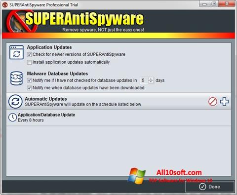 Στιγμιότυπο οθόνης SUPERAntiSpyware Windows 10