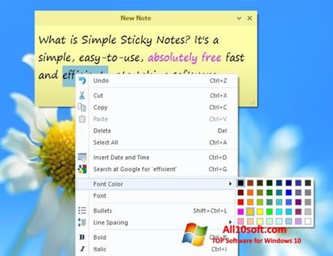 Στιγμιότυπο οθόνης Simple Sticky Notes Windows 10