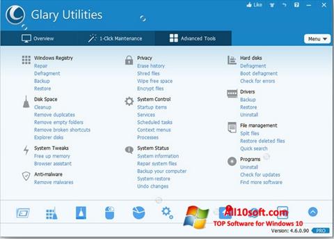 Στιγμιότυπο οθόνης Glary Utilities Pro Windows 10