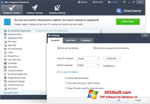 Στιγμιότυπο οθόνης Wise Registry Cleaner Windows 10