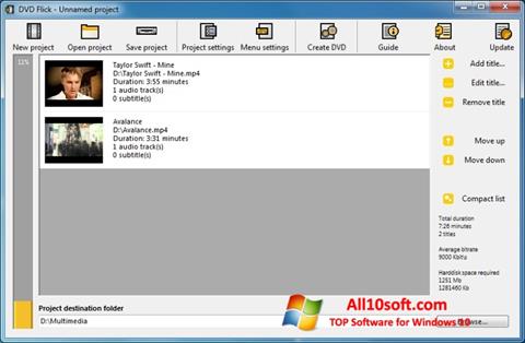Στιγμιότυπο οθόνης DVD Flick Windows 10