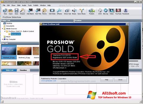 Στιγμιότυπο οθόνης ProShow Gold Windows 10