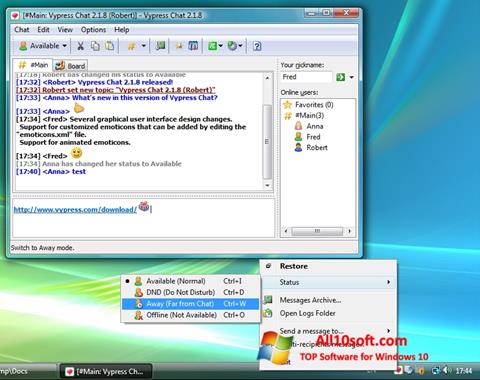 Στιγμιότυπο οθόνης Vypress Chat Windows 10