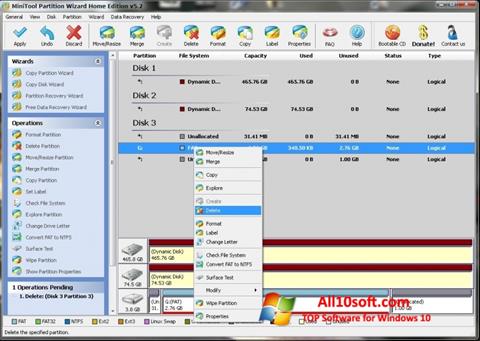 Στιγμιότυπο οθόνης MiniTool Partition Wizard Windows 10