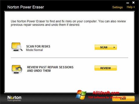 Στιγμιότυπο οθόνης Norton Power Eraser Windows 10