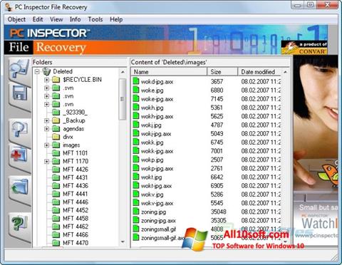 Στιγμιότυπο οθόνης PC Inspector File Recovery Windows 10