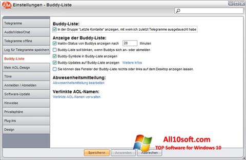 Στιγμιότυπο οθόνης AOL Instant Messenger Windows 10