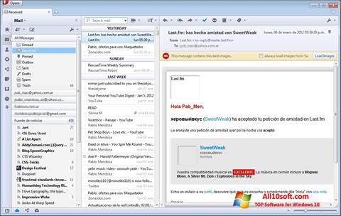 Στιγμιότυπο οθόνης Opera Mail Windows 10
