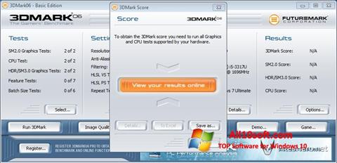 Στιγμιότυπο οθόνης 3DMark06 Windows 10
