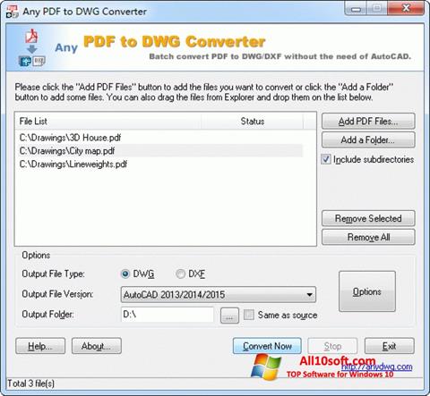 Στιγμιότυπο οθόνης PDF to DWG Converter Windows 10