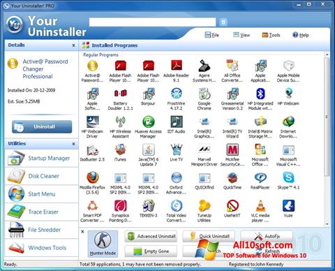 Στιγμιότυπο οθόνης Your Uninstaller Windows 10