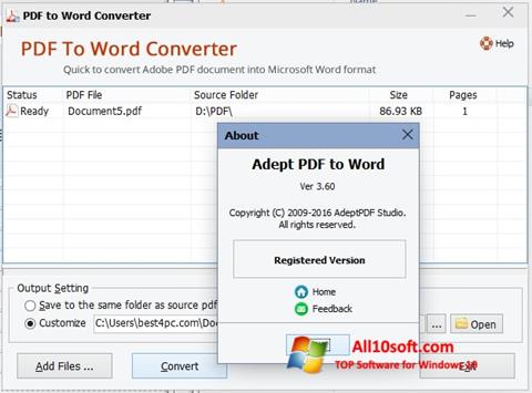 Στιγμιότυπο οθόνης PDF to Word Converter Windows 10