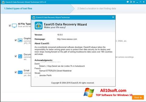 Στιγμιότυπο οθόνης EaseUS Data Recovery Wizard Windows 10