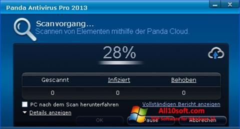 Στιγμιότυπο οθόνης Panda Antivirus Pro Windows 10