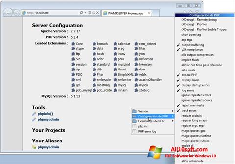 Στιγμιότυπο οθόνης WampServer Windows 10
