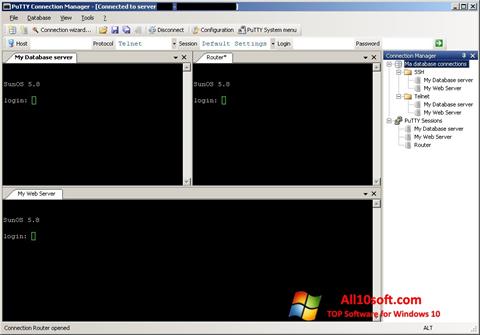 Στιγμιότυπο οθόνης PuTTY Connection Manager Windows 10