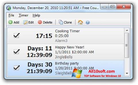 Στιγμιότυπο οθόνης Free Countdown Timer Windows 10