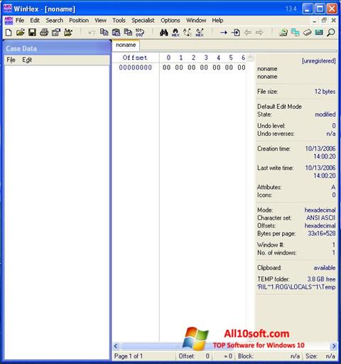 Στιγμιότυπο οθόνης WinHex Windows 10