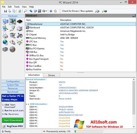 Στιγμιότυπο οθόνης PC Wizard Windows 10