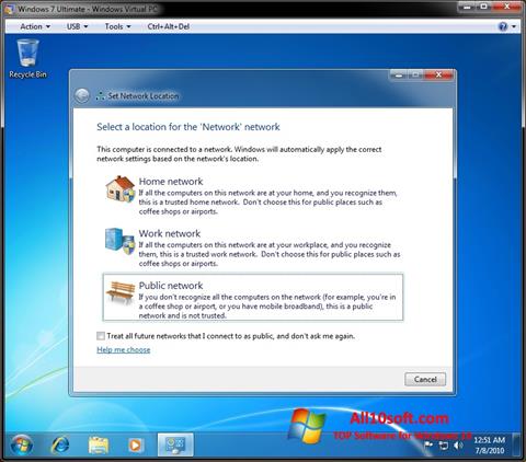 Στιγμιότυπο οθόνης Windows Virtual PC Windows 10