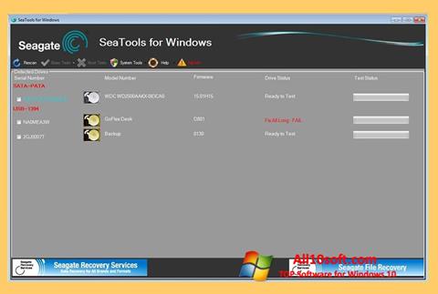 Στιγμιότυπο οθόνης Seagate SeaTools Windows 10
