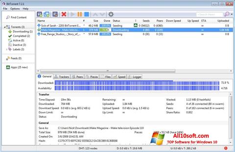 Στιγμιότυπο οθόνης BitTorrent Windows 10