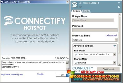 Στιγμιότυπο οθόνης Connectify Hotspot Windows 10