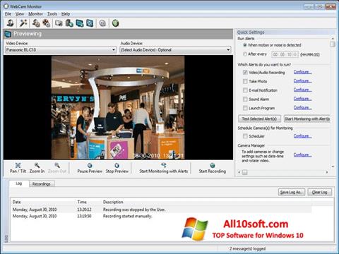 Στιγμιότυπο οθόνης WebCam Monitor Windows 10