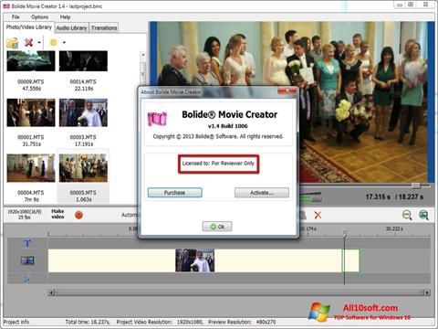 Στιγμιότυπο οθόνης Bolide Movie Creator Windows 10