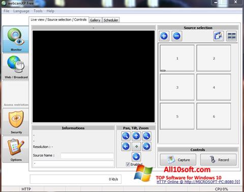 Στιγμιότυπο οθόνης webcamXP Windows 10