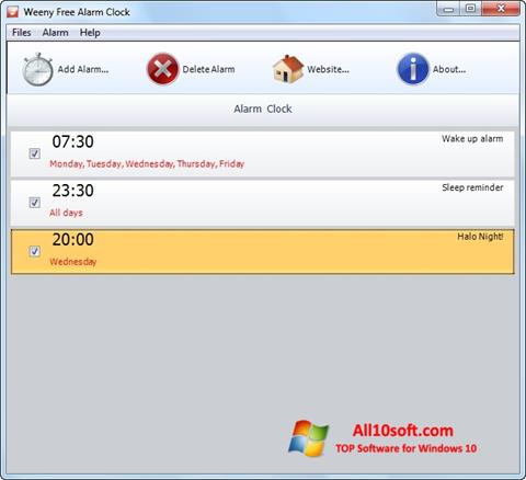 Στιγμιότυπο οθόνης Free Alarm Clock Windows 10