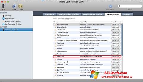 Στιγμιότυπο οθόνης iPhone Configuration Utility Windows 10