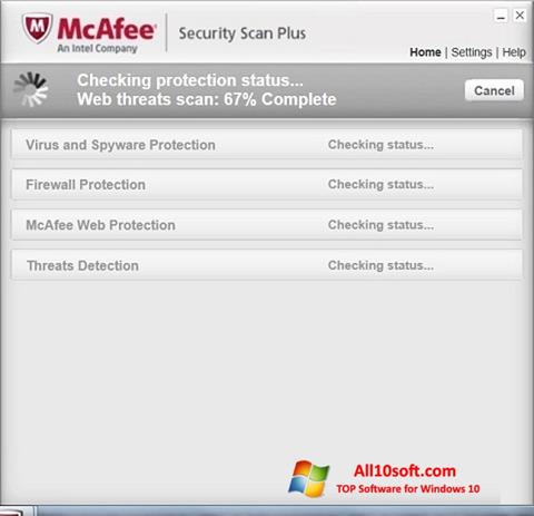 Στιγμιότυπο οθόνης McAfee Security Scan Plus Windows 10