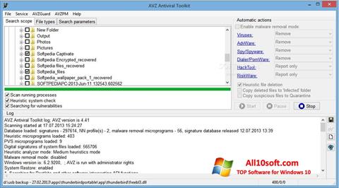 Στιγμιότυπο οθόνης AVZ Windows 10