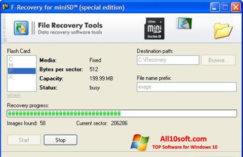 Στιγμιότυπο οθόνης F-Recovery SD Windows 10