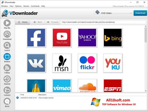 Στιγμιότυπο οθόνης VDownloader Windows 10