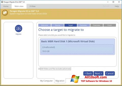 Στιγμιότυπο οθόνης Paragon Migrate OS to SSD Windows 10