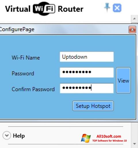 Στιγμιότυπο οθόνης Virtual WiFi Router Windows 10