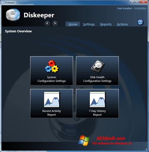 Στιγμιότυπο οθόνης Diskeeper Windows 10