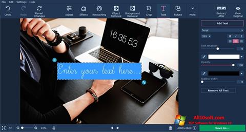 Στιγμιότυπο οθόνης Movavi Photo Editor Windows 10