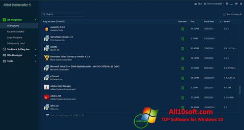 Στιγμιότυπο οθόνης IObit Uninstaller Windows 10
