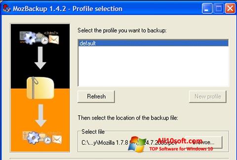 Στιγμιότυπο οθόνης MozBackup Windows 10
