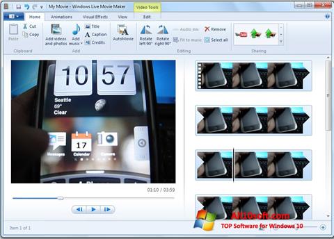 Στιγμιότυπο οθόνης Windows Live Movie Maker Windows 10