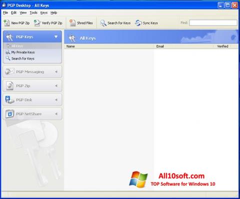 Στιγμιότυπο οθόνης PGP Desktop Windows 10