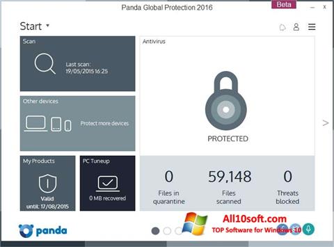 Στιγμιότυπο οθόνης Panda Global Protection Windows 10