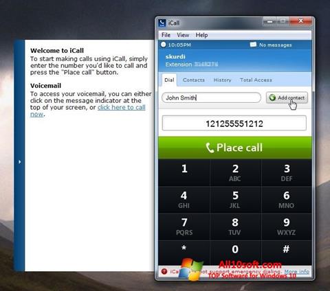Στιγμιότυπο οθόνης iCall Windows 10