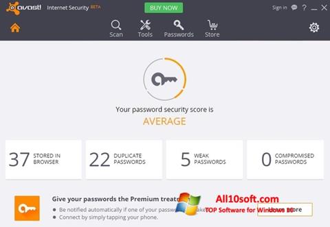 Στιγμιότυπο οθόνης Avast Internet Security Windows 10